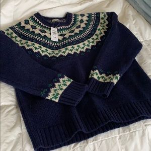 LL Bean fairisle sweater 100% wool
